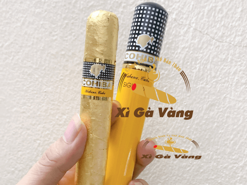 Cận cảnh điếu Cohiba Siglo 6 dát vàng